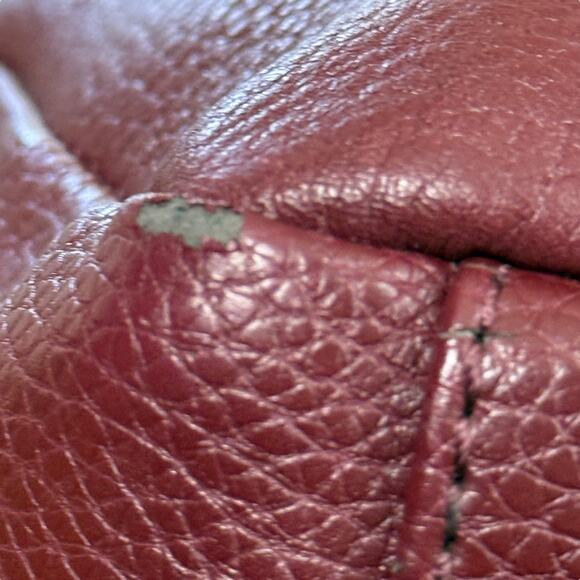 Giani Bernini Pebble Leather Burgundy Crossbody Shoulder Bag Purse Gold Tone - Picture 12 of 16